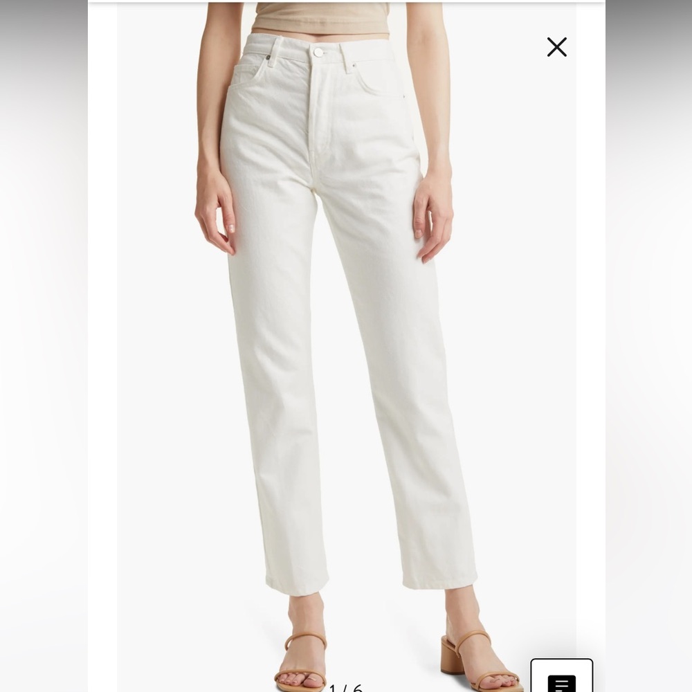 Reformation Cynthia High Waist Relaxed Jeans Women's Size 26 Ivory Nonstretch‎
